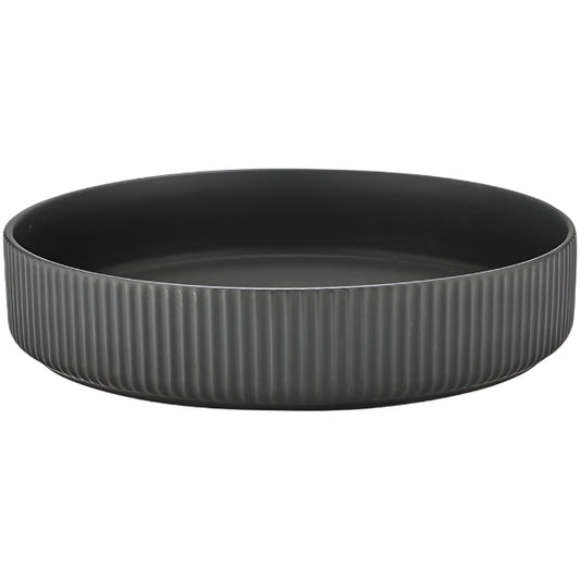 Linear Ribbed  Charcoal Salad Bowl