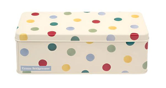 Polka Dot Long Deep Rectangle Tin