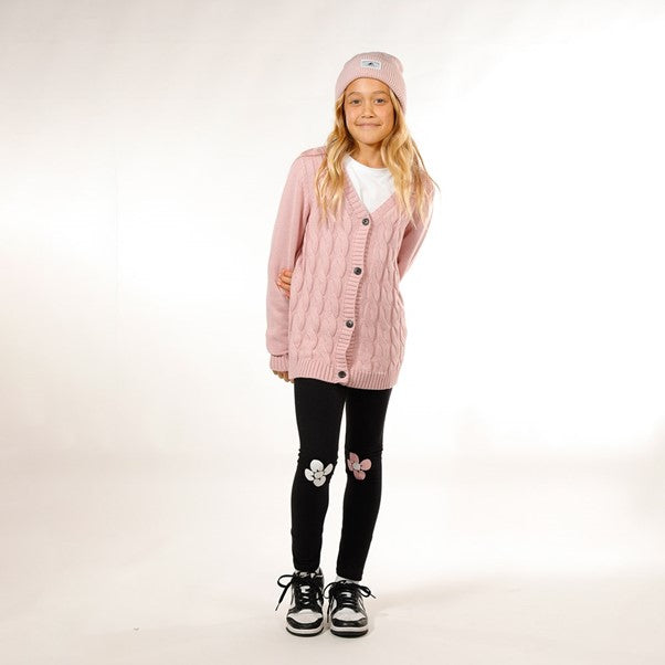 Girls Leggings - Black Pink