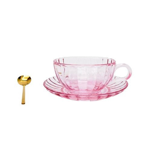 Maisy Glass Tea Cup Set Pink
