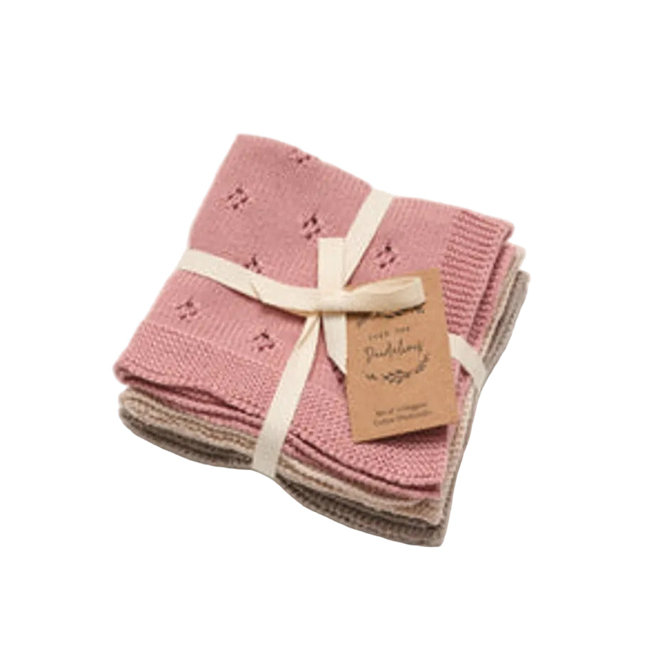 Washcloth Organic Set3 Rose