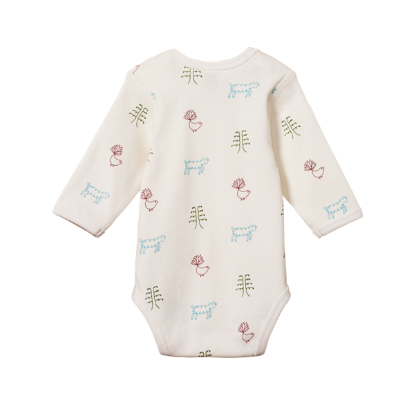 Cotton Long Sleeve Bodysuit Nature Baby Print