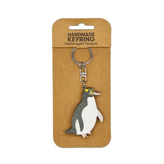 Wooden Keyring Yellow Eyed Penguin