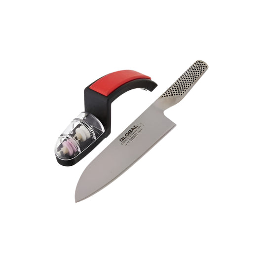 Global 20cm Cooks & Sharpener Set