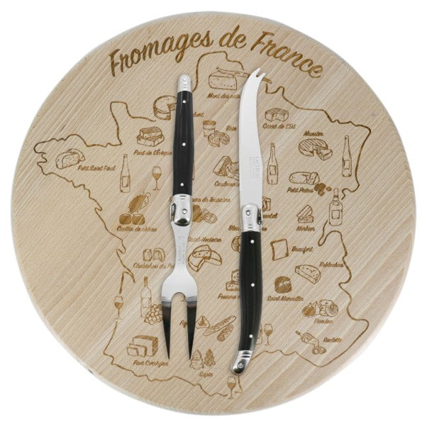 Verdier 2pc Cheese Set With Board Black