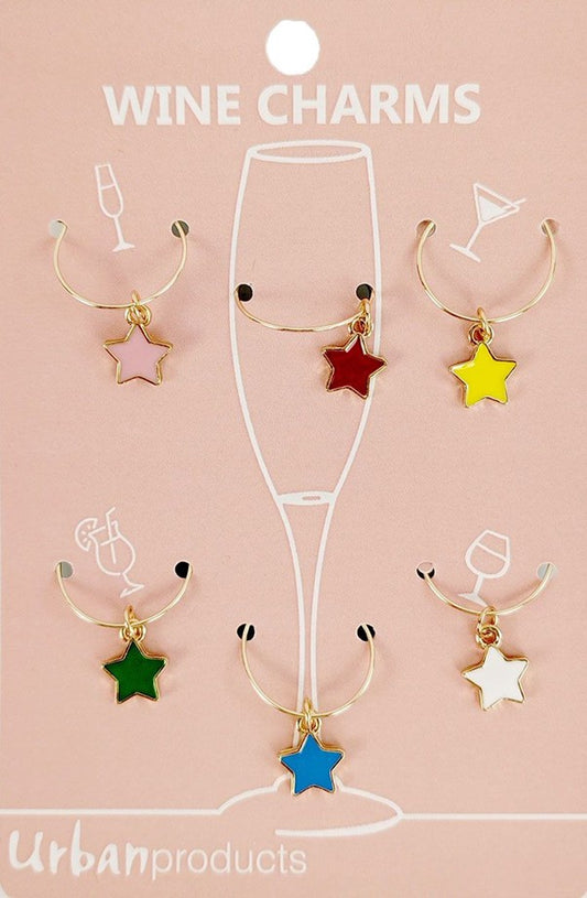 Wine Charms Colourful Stars