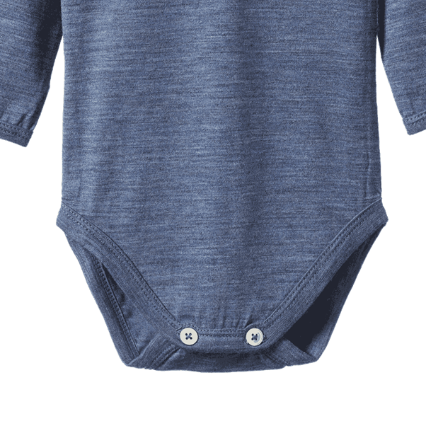 Merino Long Sleeve Bodysuit Indigo Marl