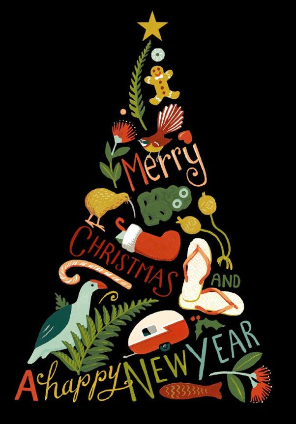Card Merry Christmas Tree