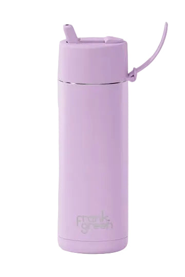 Ceramic Bottle w Flip Straw Lid 595ml Lilac Haze