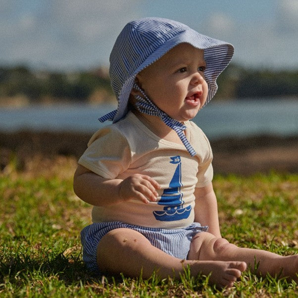 Stretch Jersey SS Bodysuit Sailboat