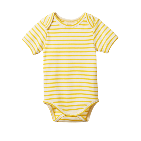 Cotton Short Sleeve Bodysuit Sunburst Sailor Stripe