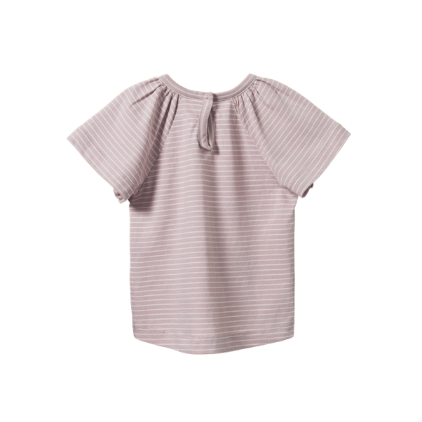 Faye Tee Lilac Natural Pinstripe