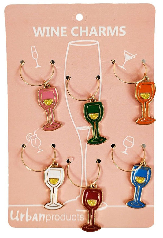 Wine Charms Colourful Wine O'Clock