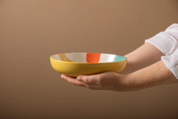 Coupe Bowl 21cm Yellow Abstract