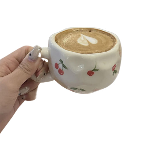 Cherry Mug White Red