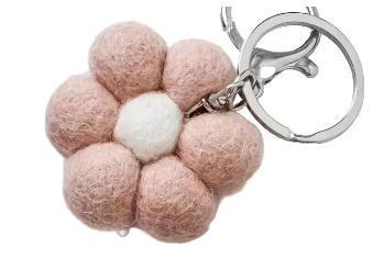 Keyrings Daisy Blush/White