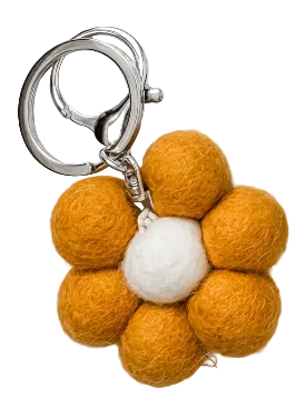 Keyrings Daisy Mustard/White