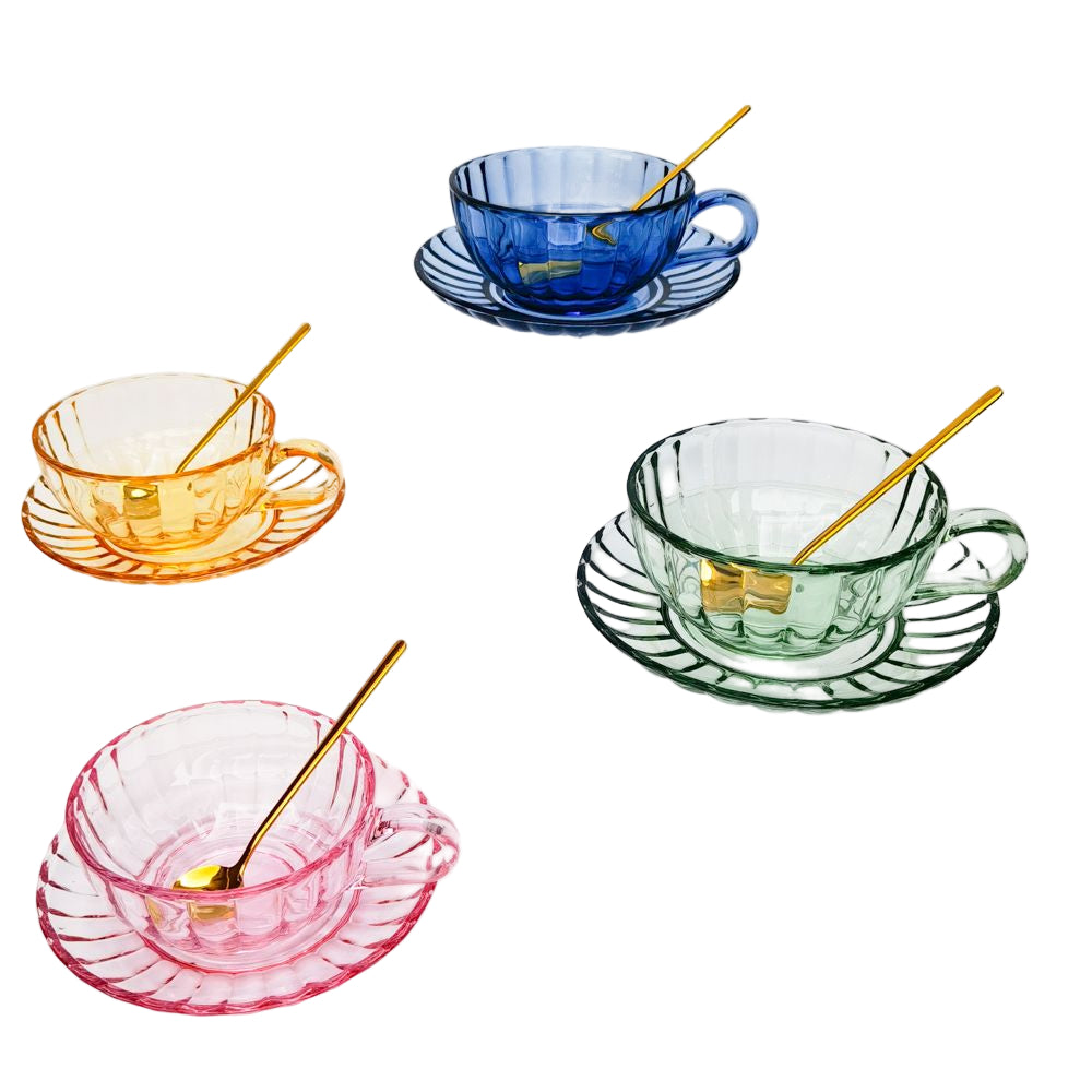 Maisy Glass Tea Cup Set Green