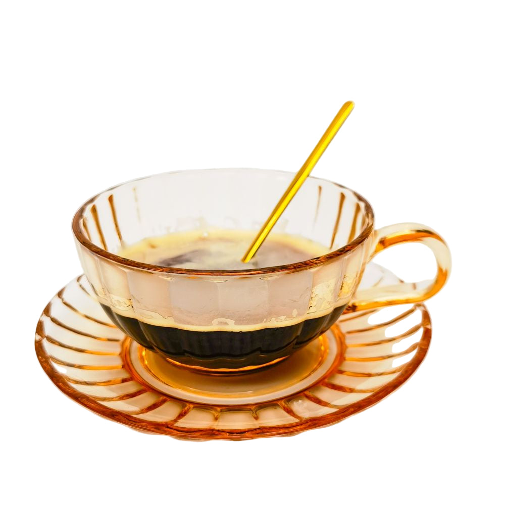 Maisy Glass Tea Cup Set Amber