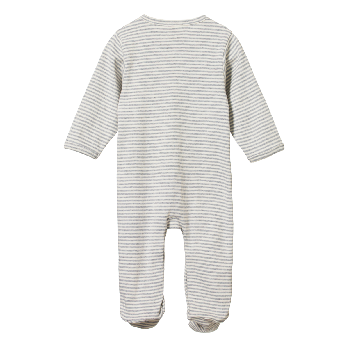 Cotton Stretch & Grow Grey Marl Stripe
