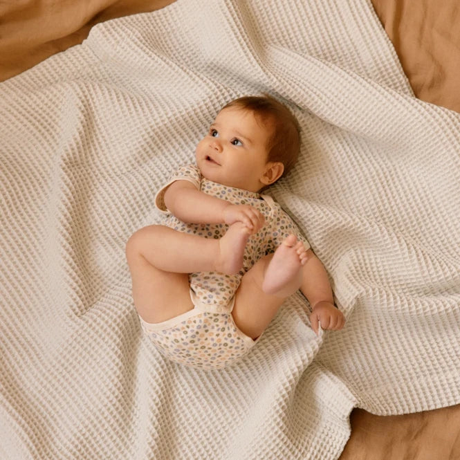 Cotton Short Sleeve Bodysuit Chamomile Blooms