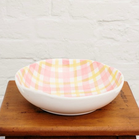 Salad Bowl Pink & Yellow Gingham