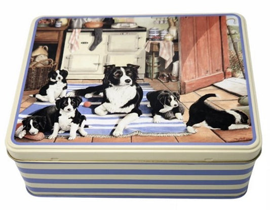 Border Collies Deep Rect Tin