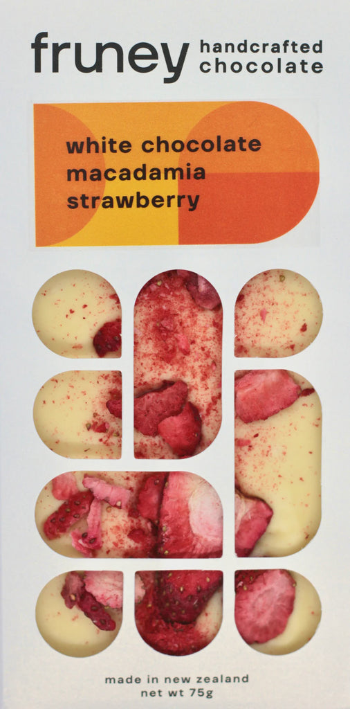 Fruney White Choc - Macadamia & Strawberry