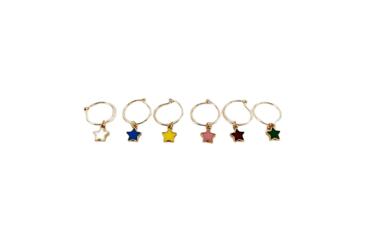 Wine Charms Colourful Stars