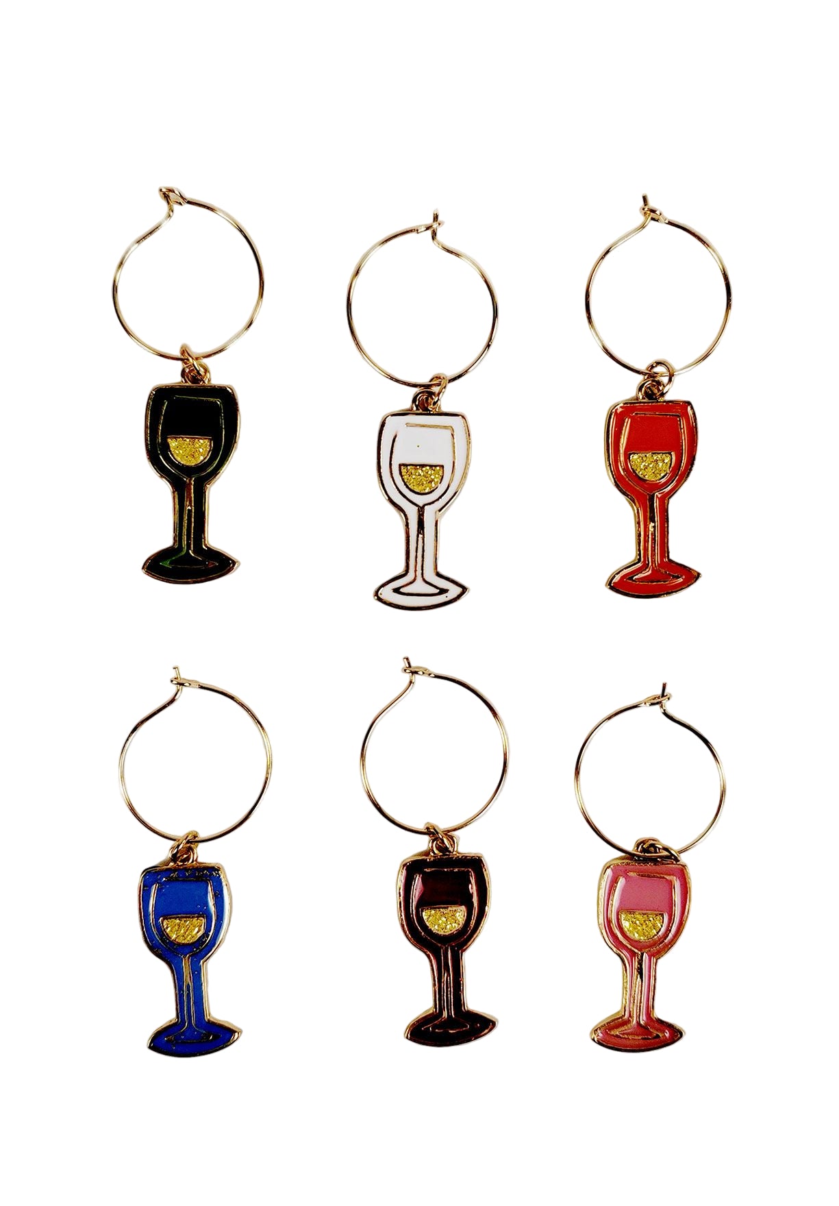 Wine Charms Colourful Wine O'Clock