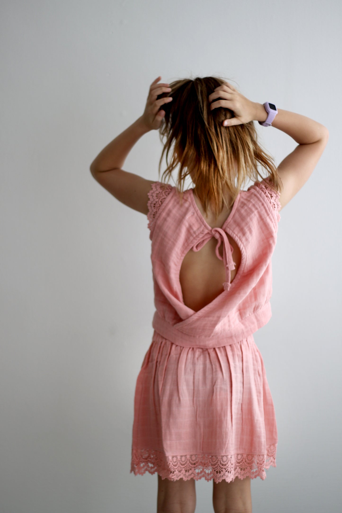 Fleur Singlet - Rose Tan With Lace