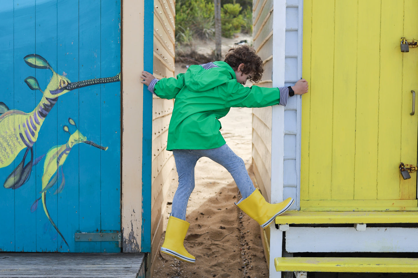 Green Zip Unisex Raincoat