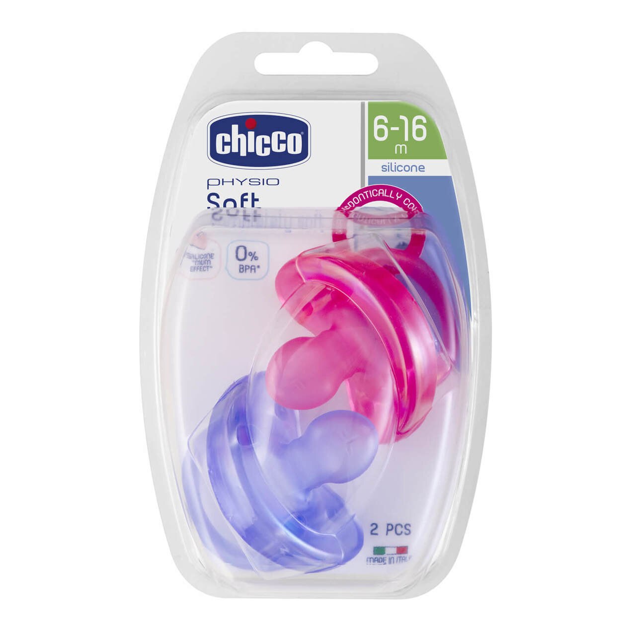 Physio Soft Soother 6-16 Months 2pk - pink