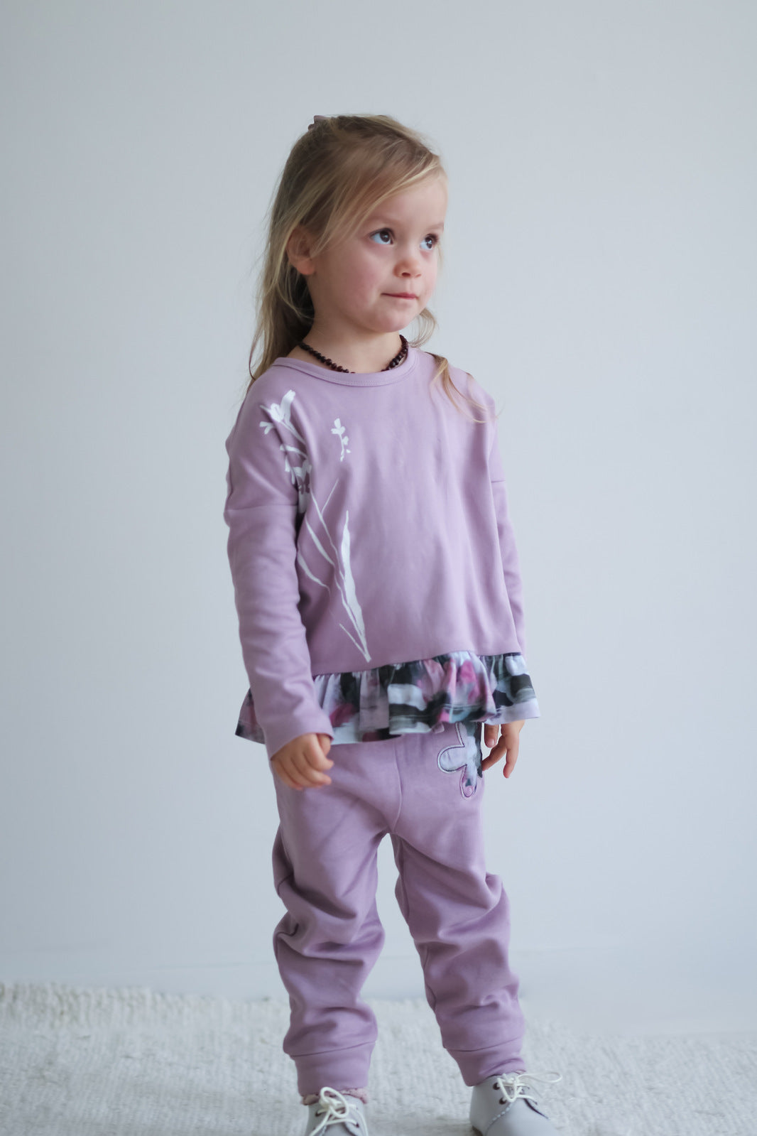 Long Sleeve Hana Top - Lilac Paint Dab