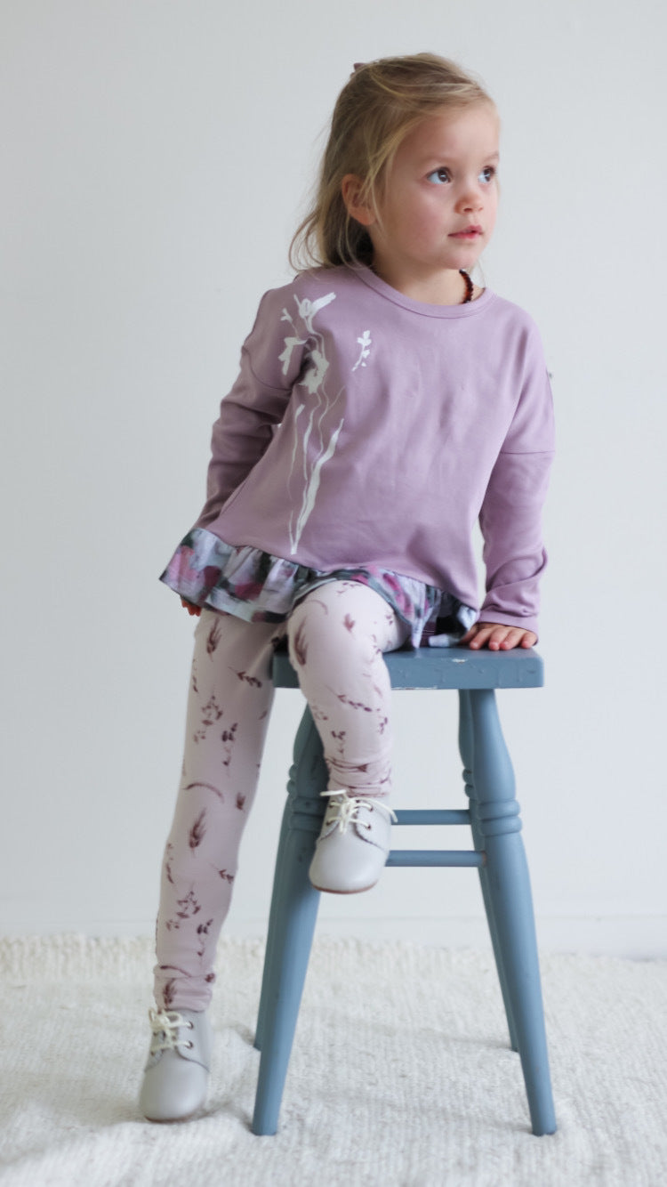 Long Sleeve Hana Top - Lilac Paint Dab
