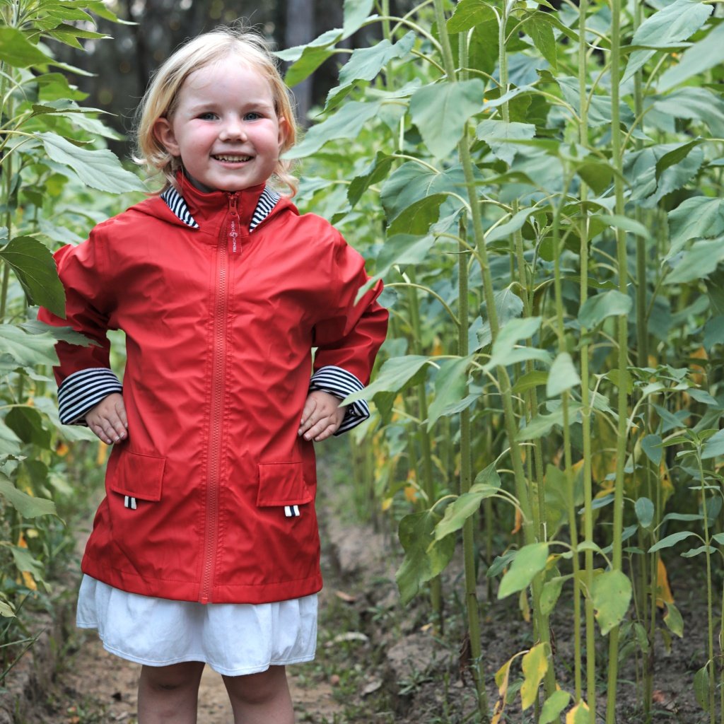 Red Zip Unisex Raincoat