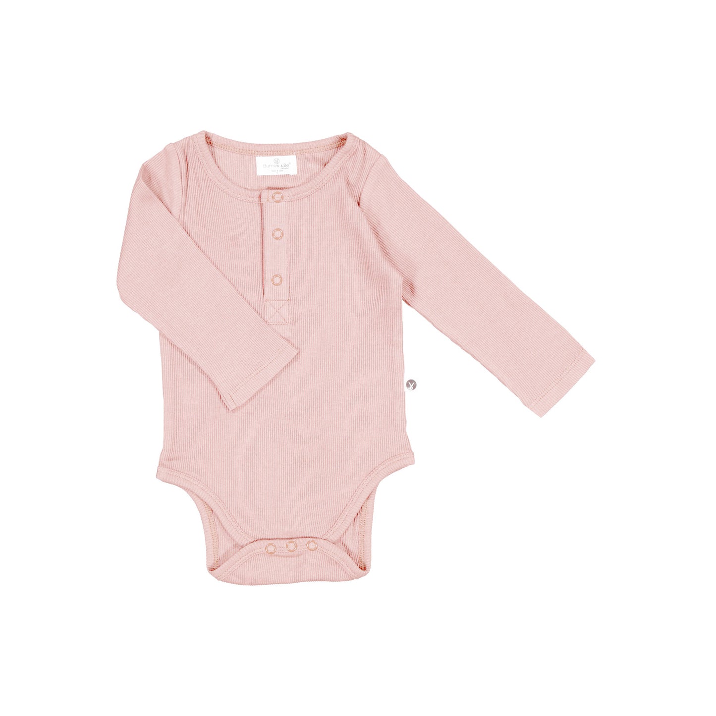 Henley Rib Long Sleeve Bodysuit - Dusty Rose