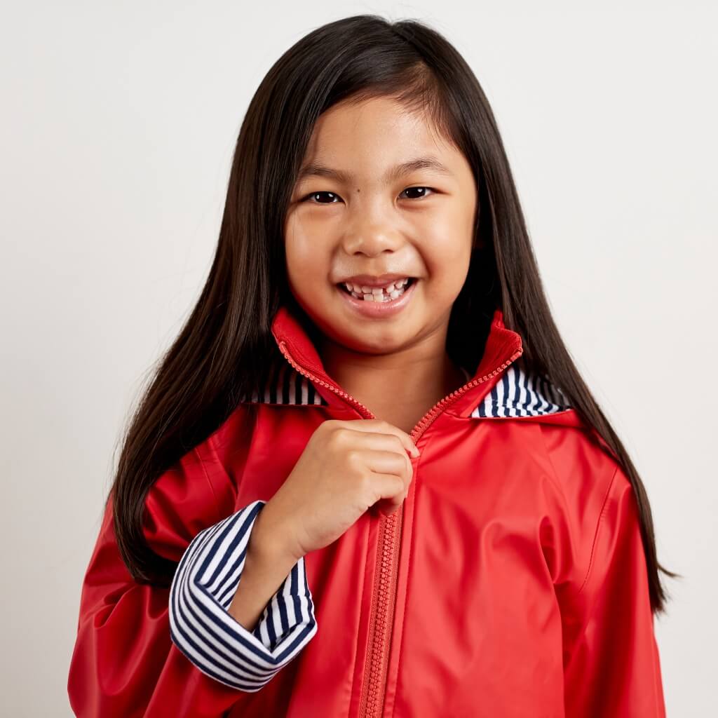 Red Zip Unisex Raincoat
