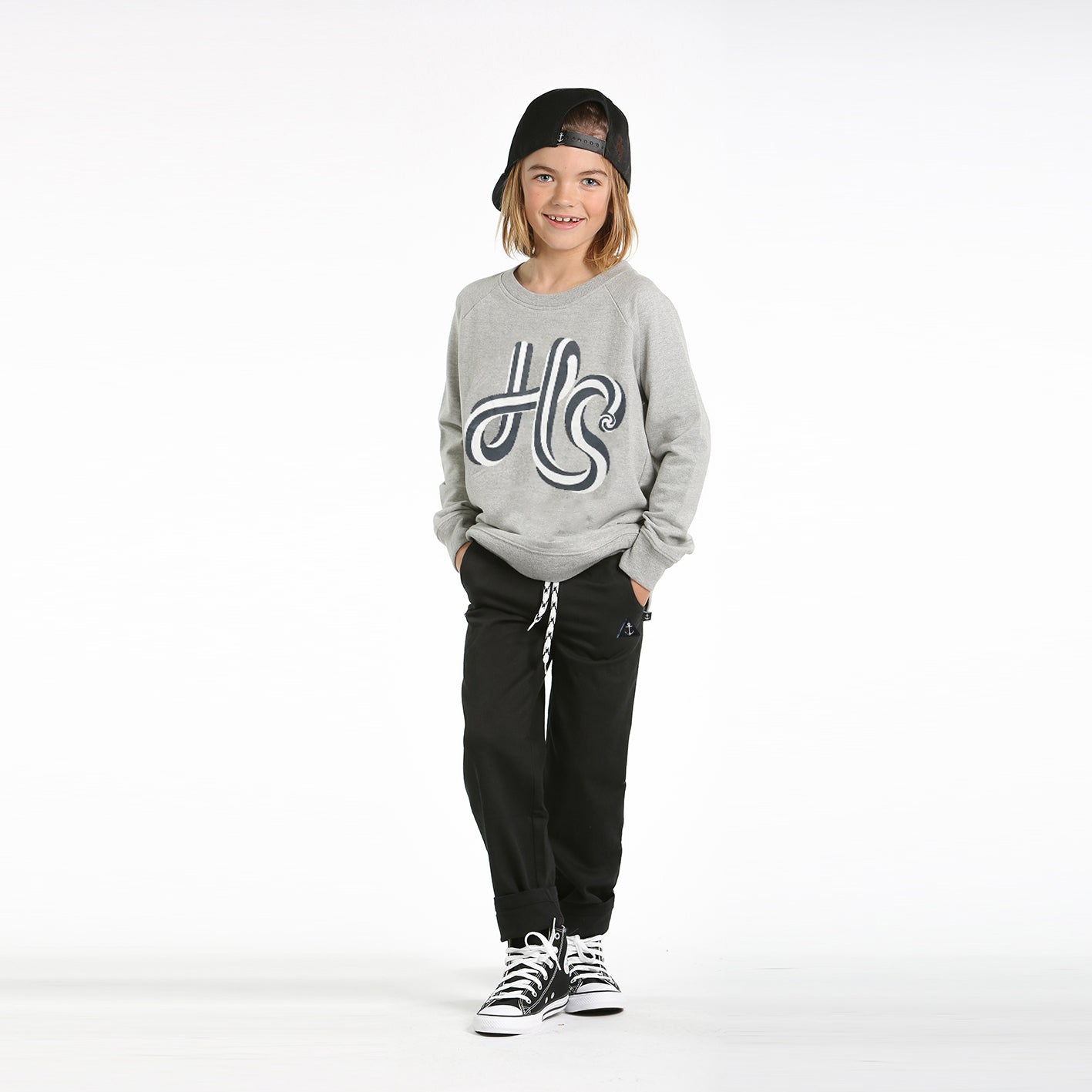 HS' raglan crew - grey