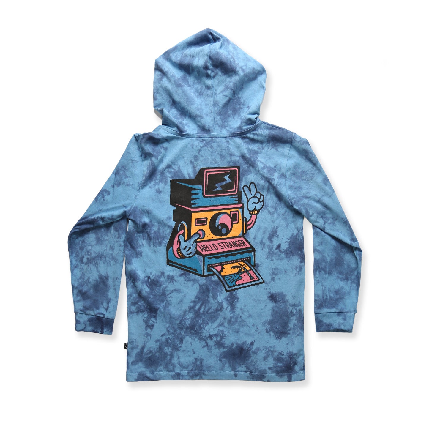 Snap LS hooded tee - Pacific Blue Dye