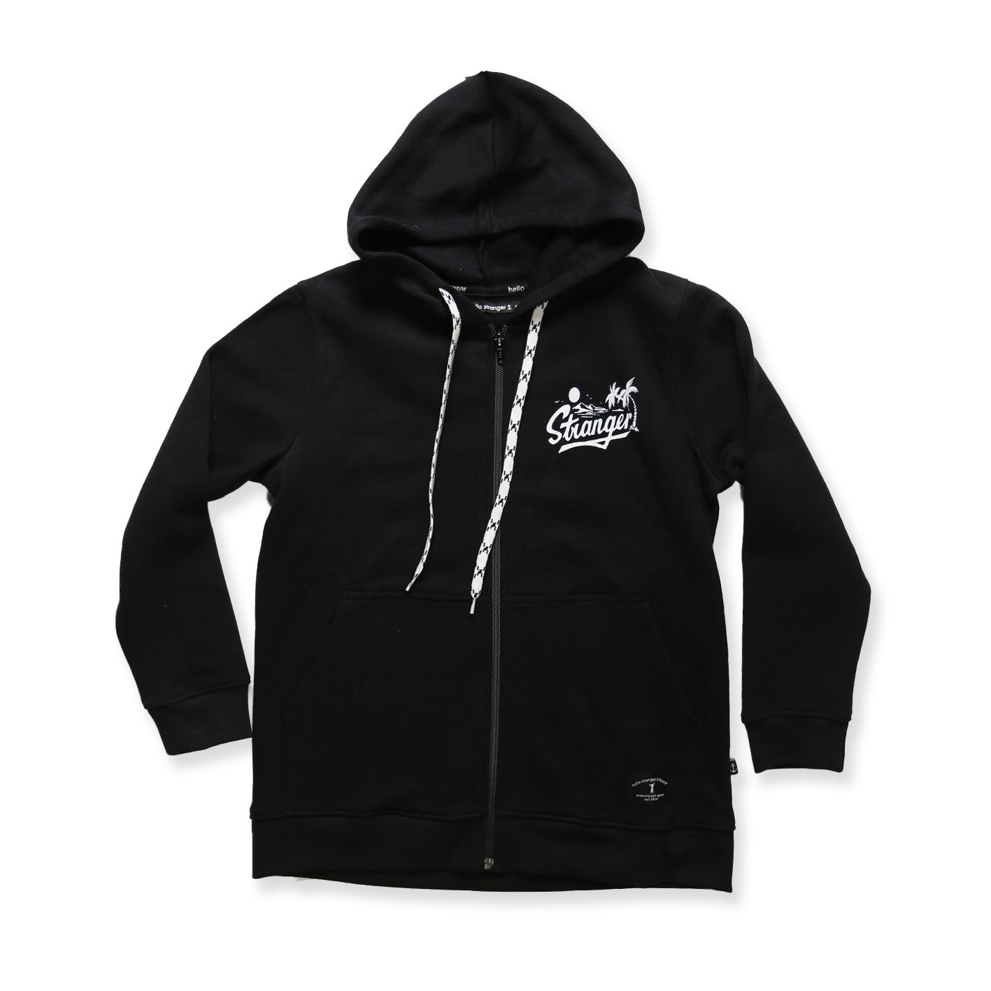 Stranger zip hood - black