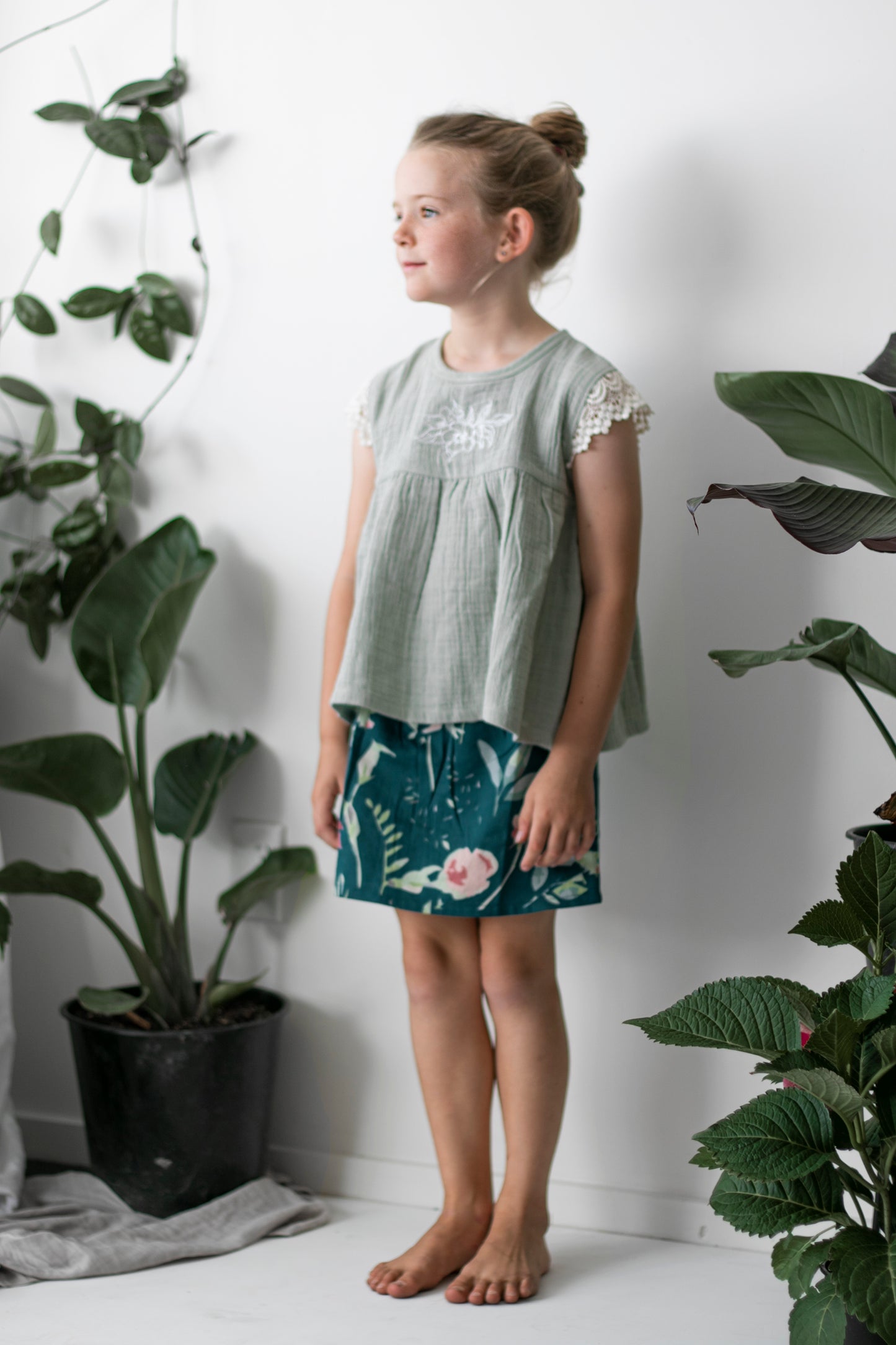 Evie Skirt - Green Leavings