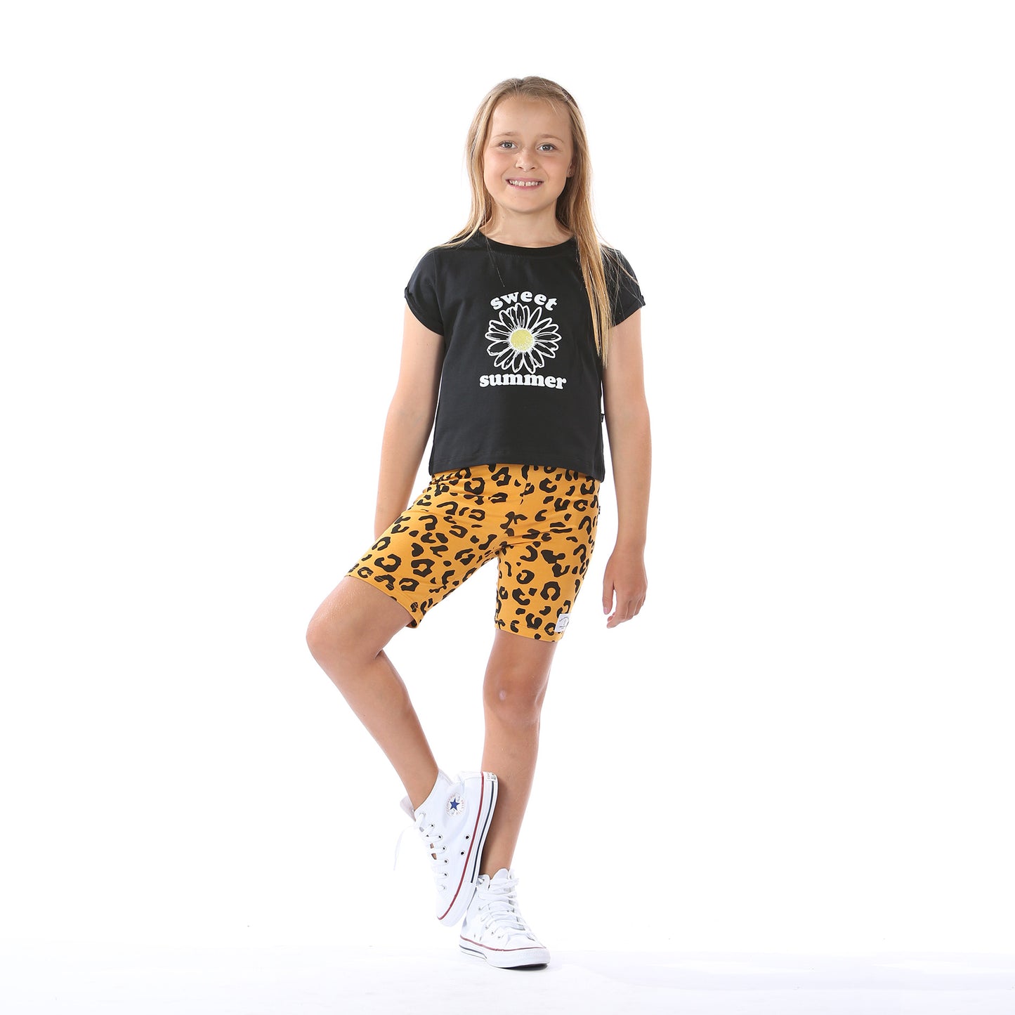 Bike Tights - Mustard Leopard