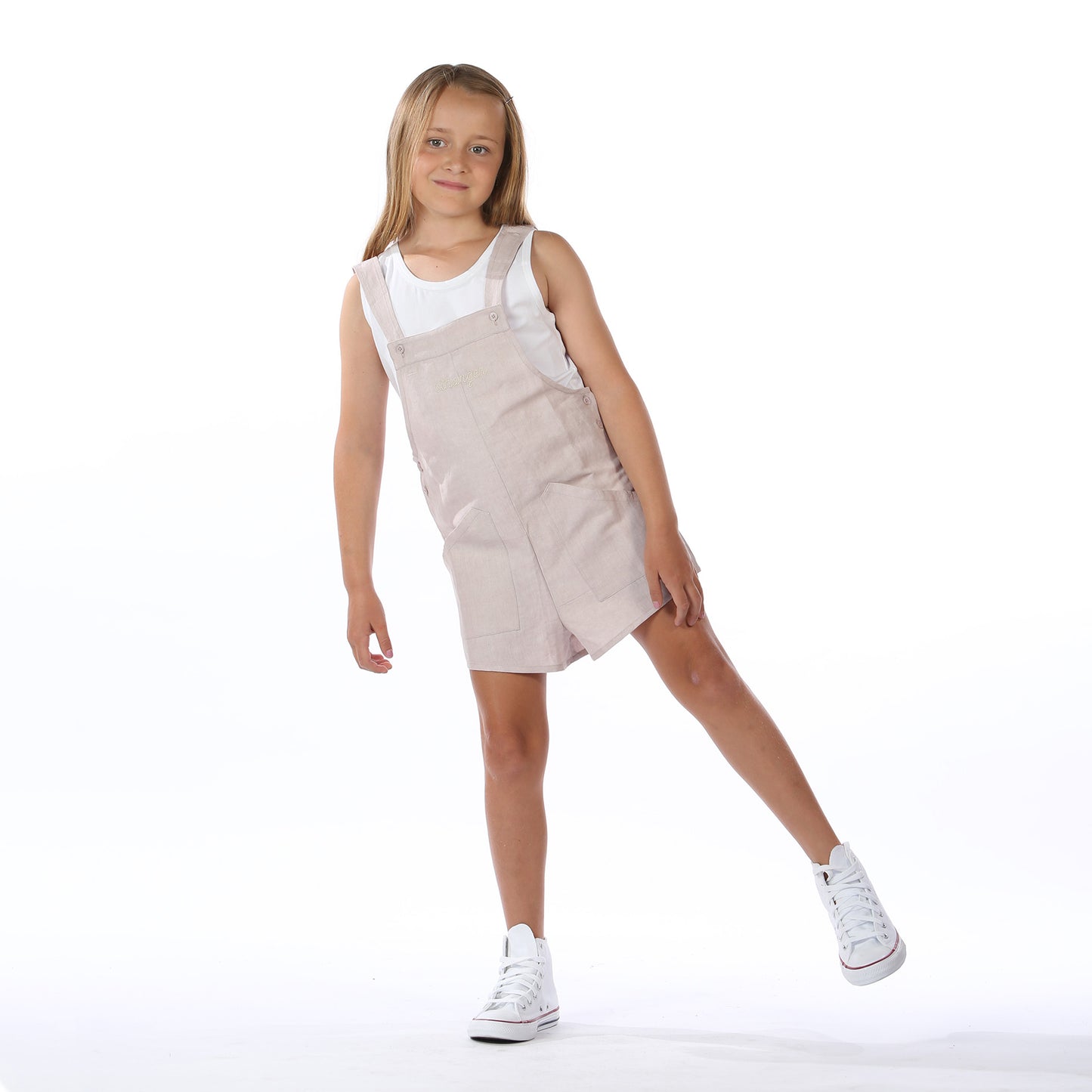 Girls Dungaree - Mauve