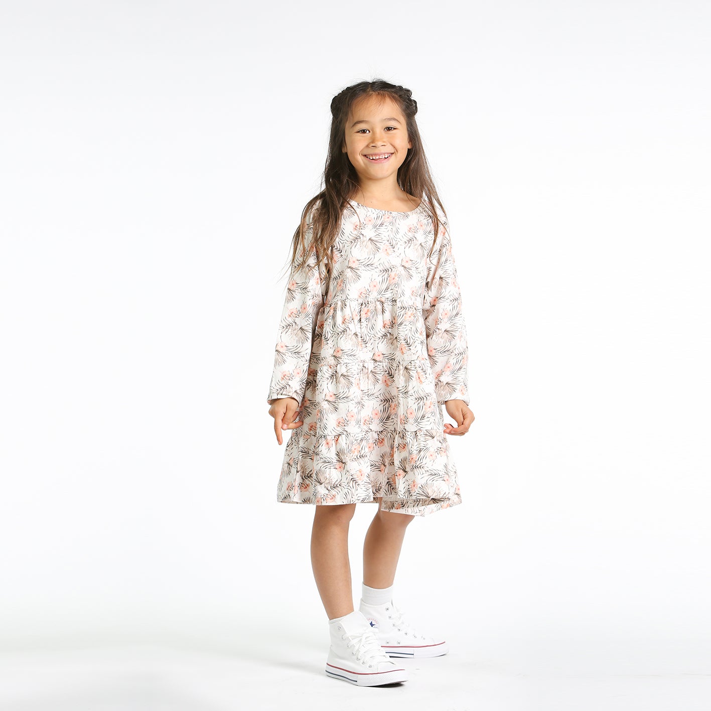 Pixie long sleeve dress - tropical