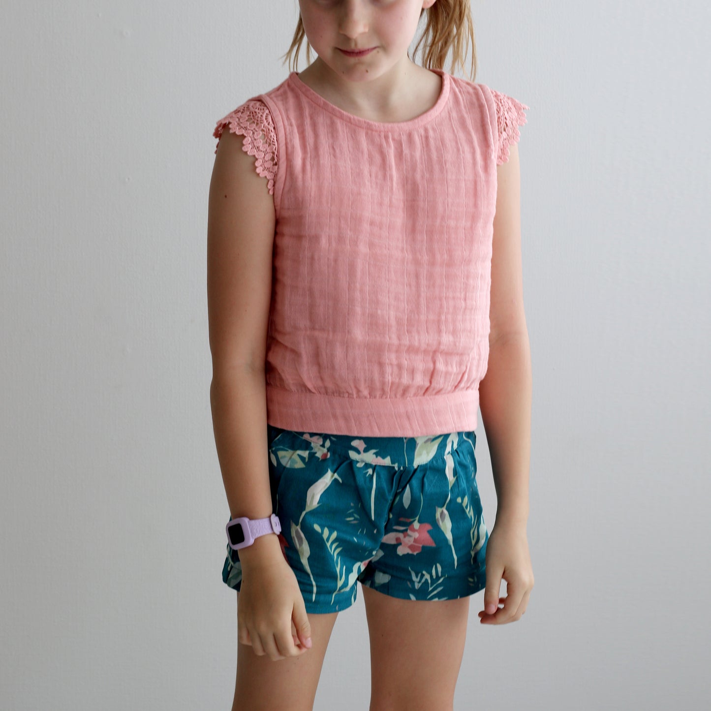 Fleur Singlet - Rose Tan With Lace
