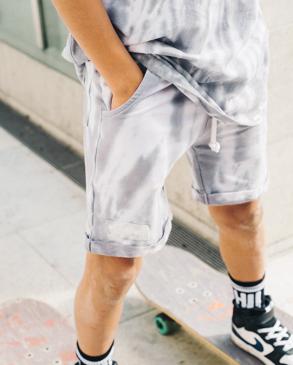 Shorts Grey Tie-Dye
