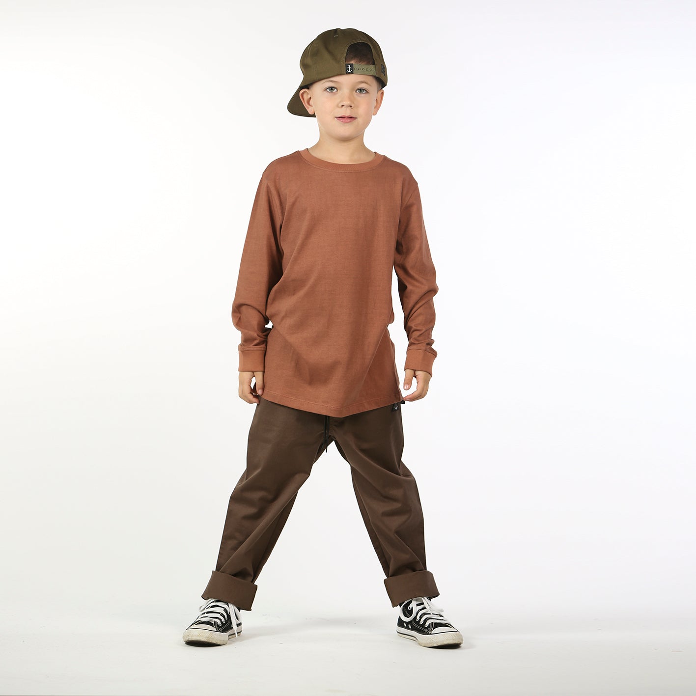Boys Long Sleeve Classics Tee Brown