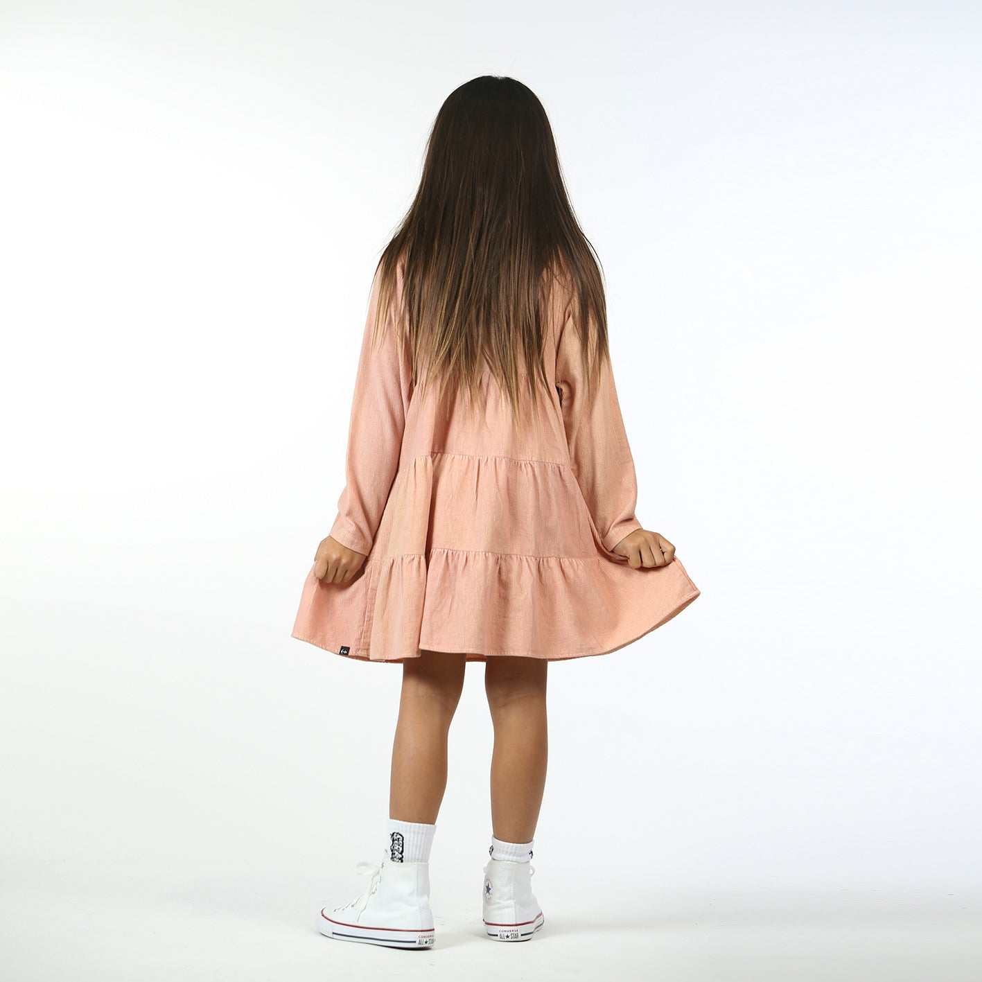 Pixie Long Sleeve Dress Floral Corduroy