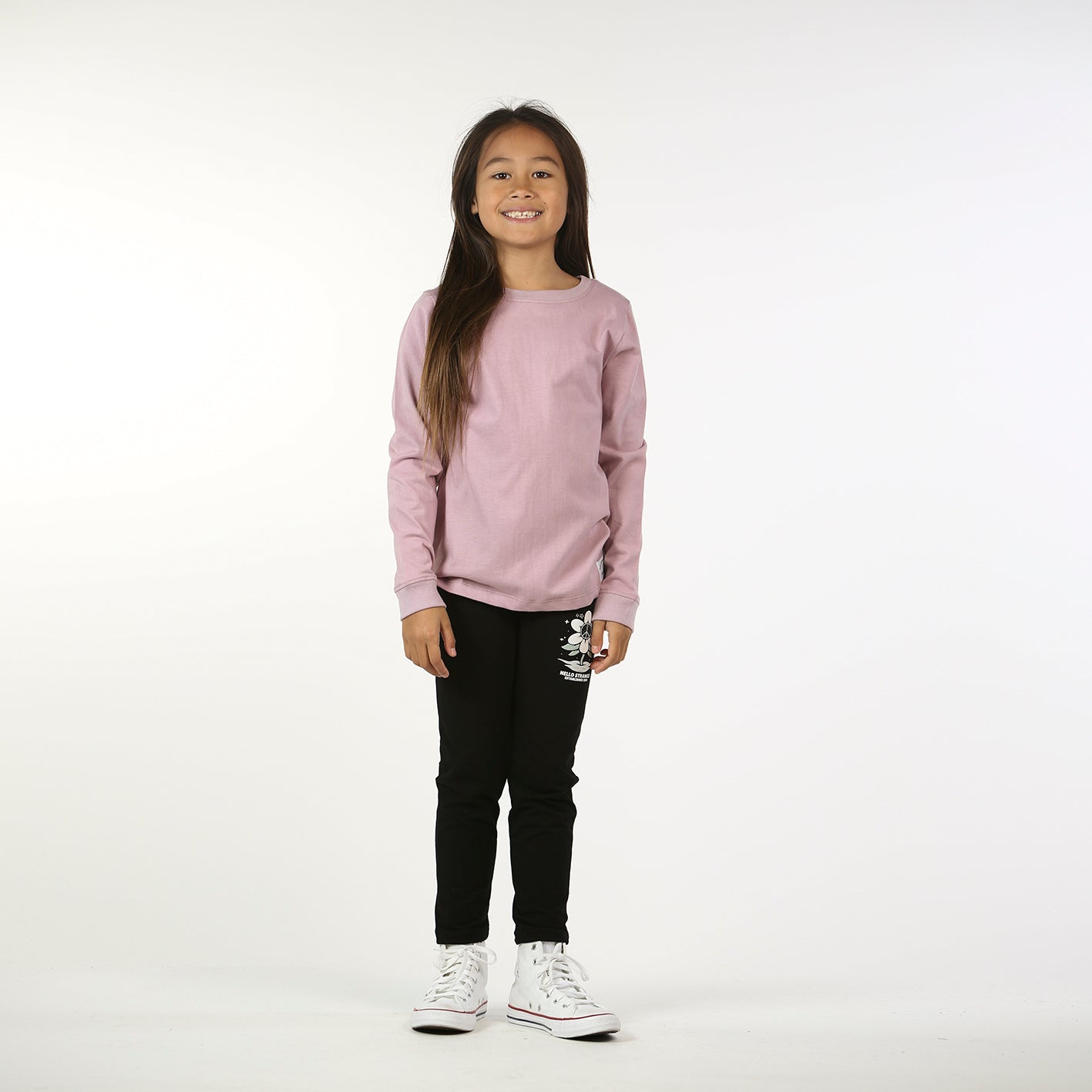 Girls Long Sleeve Classic Tee Mauve